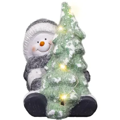 Retlux RXL 473 vianočná dekorácia (snehuliak so stromčekom), 14 cm, teplá biela